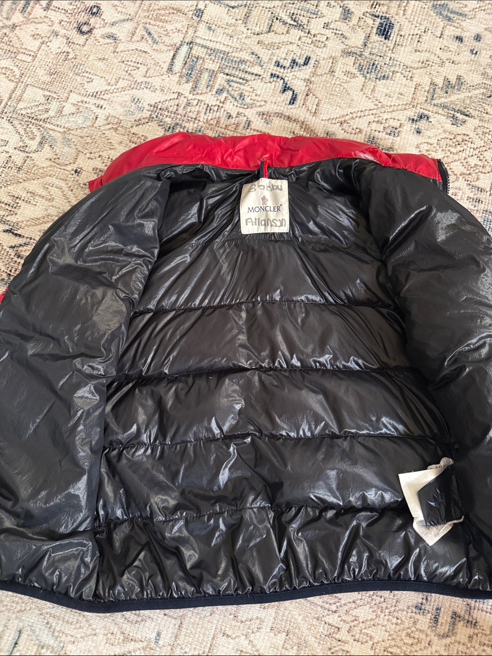 Moncler Boys 10 Shiny Red Puffer Jacket - Picture 9 of 12